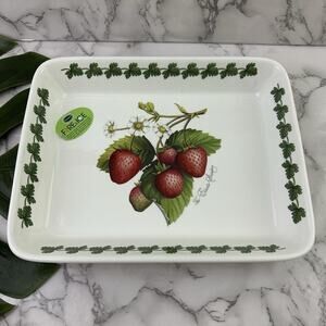 Portmeirion Strawberry Fair Fire Ice Rectangle Baking Dish New Elsanta Fruit